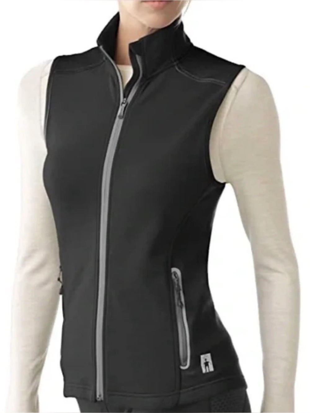 Smartwool Women’s PhD Hyfi Merino Wool Vest Full Zip in Black M